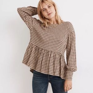 Madewell Button-Back Peplum Top